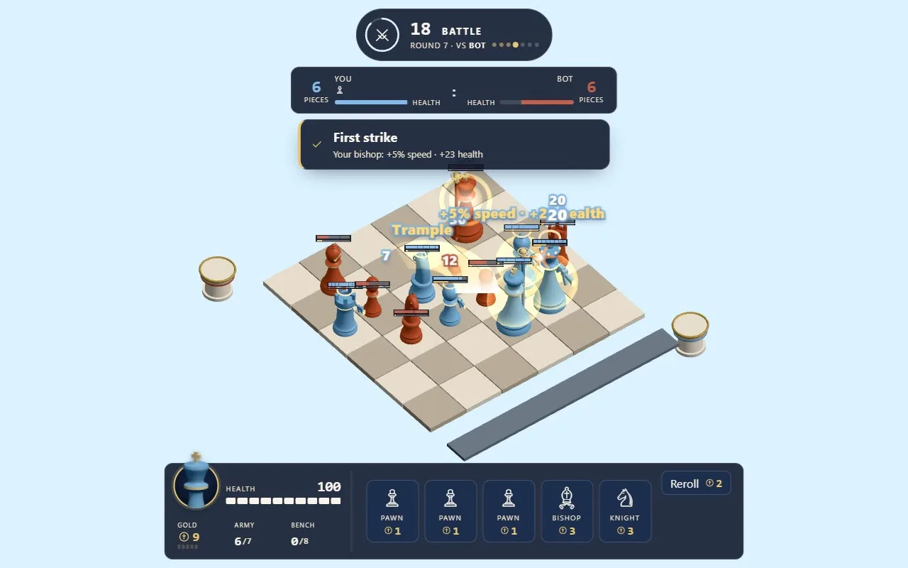 A Churn battle the moment the enemy king falls: the blue army glows as it surges
