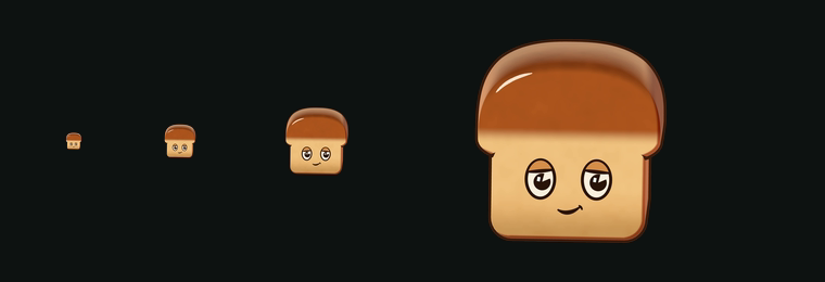 Loaf as an icon at 16, 32, 64, and 192 pixels